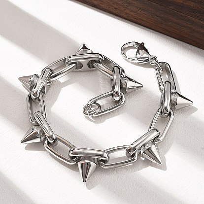 304 из нержавеющей стали цепи овальной ссылка браслеты, заклепки браслеты для женщин мужчин