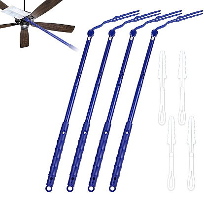 4Pcs Plastic Folding Dusters Dust Cleaner Handles, 4Sets PP Retractable Dusters Dust Cleaner