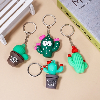 Брелок из ПВХ-сумки в виде кактуса, подвесное украшение для рюкзака