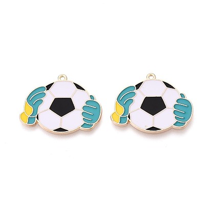Подвески из эмали и сплава, подвески в виде футбольного мяча в перчатках, золотые