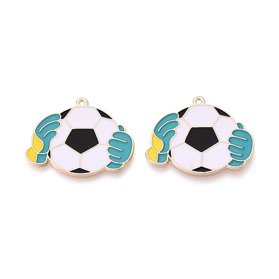 Подвески из эмали и сплава, подвески в виде футбольного мяча в перчатках, золотые