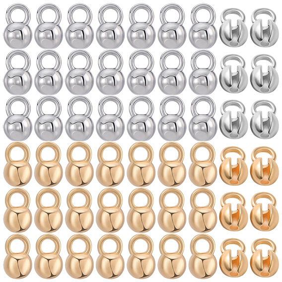 80шт 2 цвета латунные наконечники бусин, Калотте заканчивается, крышка узла