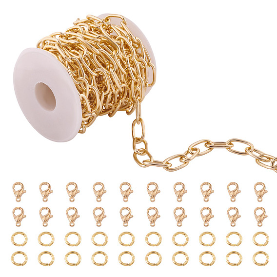 Набор для самостоятельного изготовления цепочек из алюминиевых скрепок и браслетов/ожерельев, в том числе застежки-клешни из цинкового сплава, Перейти латунные, пластиковые пустые катушки