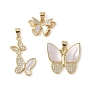 Латунные микропаве прозрачные подвески с фианитом, без кадмия и без свинца, с оболочкой, бабочка