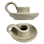 Creative Tableware Shape Porcelain Candle Holder, Round Candlestick Base with Handle