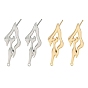 Brass Stud Earrings Findings, with Loops