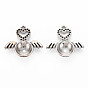 Support pendentif de strass en alliage de style tibétain, sans cadmium et sans plomb, ailier