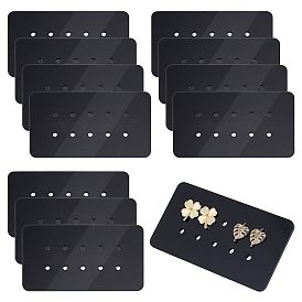 12Pcs 10-Hole Acrylic Earring Display Cards, Rectangle Jewelry Organizer Holder for Earring Storage