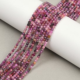 Natural Ruby Beads Strands, Faceted, Round