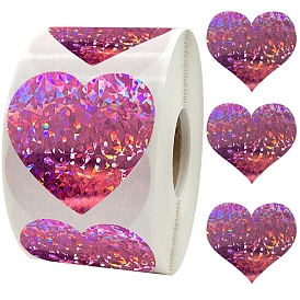 Laser Love Heart Paper Self Adhesive Stickers, Gift Decorative Stickers for Valentine's Day, Anniversaries, Wedding