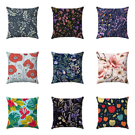 Sofa pillow decorative cover with floral pattern, super soft short plush material, home decoration sofa cushion cover