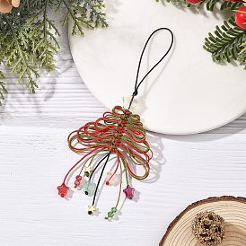 Pendentif décoratif en verre et nylon tressé, arbres de Noël