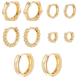 5 пары 5 стильные круглые серьги-кольца из латуни с покрытием для женщин, без кадмия и без свинца, долговечный