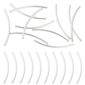 10шт. 925 изогнутые трубчатые бусины из стерлингового серебра