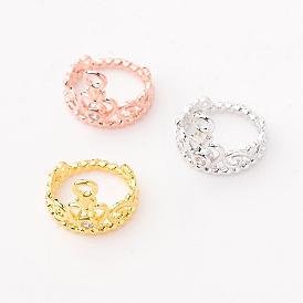 Tiara Brass Micro Pave Cubic Zirconia Charms, 10x10mm, Hole: 1.5mm