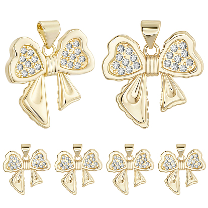 8 кулоны из латуни с микрочастицами и кубическим цирконием., бантом прелести, долговечный, без кадмия и без свинца, стойки покрытие