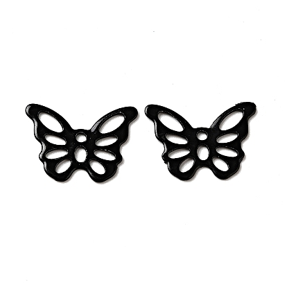 Spray Painted 201 Stainless Steel Pendants, Butterfly Charms