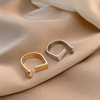 Anillos abiertos de puño de latón con arco, joyas para mujeres