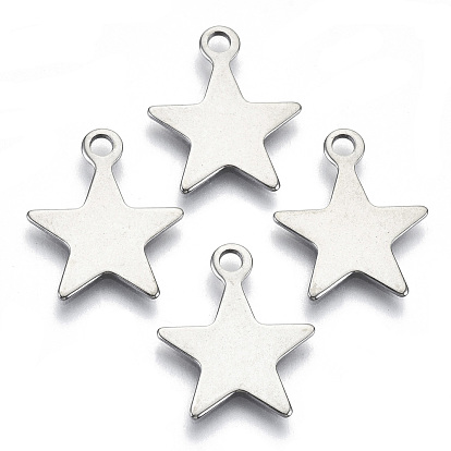 201 Stainless Steel Pendants, Laser Cut, Stamping Blank Tag, Star