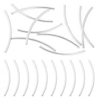 10шт. 925 изогнутые трубчатые бусины из стерлингового серебра