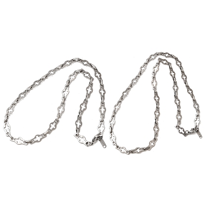 304 ожерелья из нержавеющей стали с цепочкой с поперечными связями для женщин и мужчин, не тускнеет