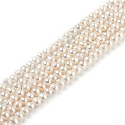 Нити из натурального культивированного пресноводного жемчуга, круглые