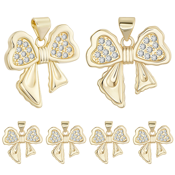 8 кулоны из латуни с микрочастицами и кубическим цирконием., бантом прелести, долговечный, без кадмия и без свинца, стойки покрытие