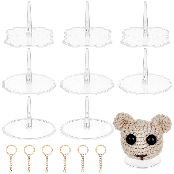 Resin Cake Inset Base & Plastic Cake Fixator, with Alloy Keychian Clasps