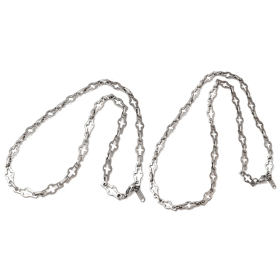 304 ожерелья из нержавеющей стали с цепочкой с поперечными связями для женщин и мужчин, не тускнеет