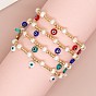 Handmade Pearl and Glass Beaded Heart Charm Bracelet for Women with Unique Flat Eyes Design
