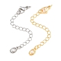 Brass Curb Chain Extender, End Chains with Lobster Claw Clasps and ABS Plastic Imitation Pearl Charms, Oval