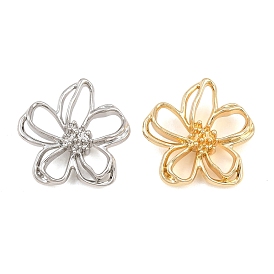 Colgantes de la aleación, encantos de la flor, chapado en rack, sin plomo y cadmio