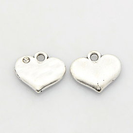 Pendentifs en alliage, cœur, cristal