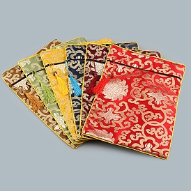 Тканевые мешочки на молнии для хранения Священных Писаний с цветочным принтом, с кистями, прямоугольные