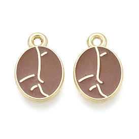 Подвески из сплава и эмали, подвески из кофейных зерен, золотые