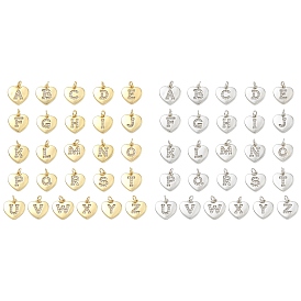 Латунные микропаве прозрачные подвески с фианитом, сердце прелести, без кадмия и без свинца, стойки покрытие, долговечный