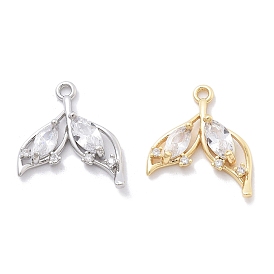 Латунные микро проложить кубического циркония подвески, без кадмия, без никеля и без свинца, прелести рыбий хвост