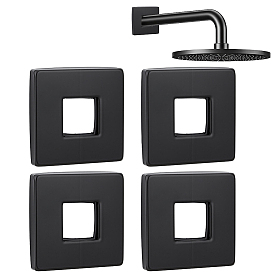 4Pcs 201 Stainless Steel Shower Arm Flange Decorative Cover, Square