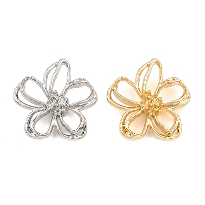 Colgantes de la aleación, encantos de la flor, chapado en rack, sin plomo y cadmio