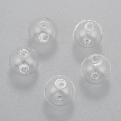 Cuentas de globo de vidrio soplado hechas a mano con dos agujeros, rondo