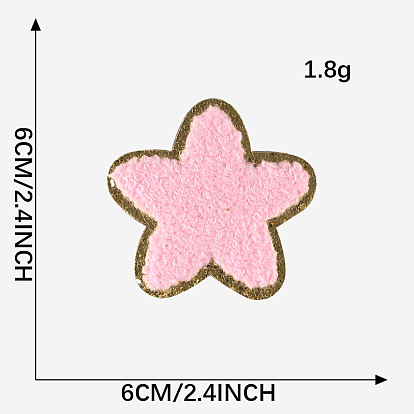 Towel Embroidery Style Cloth Iron on/Sew on Patches, Appliques, Badges, for Clothes, Dress, Hat, Jeans, DIY Decorations, Star