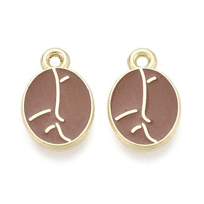 Подвески из сплава и эмали, подвески из кофейных зерен, золотые