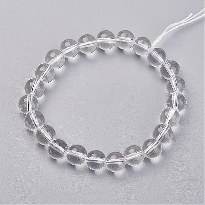 Natural Quartz Crystal Stretch Bracelets, Round