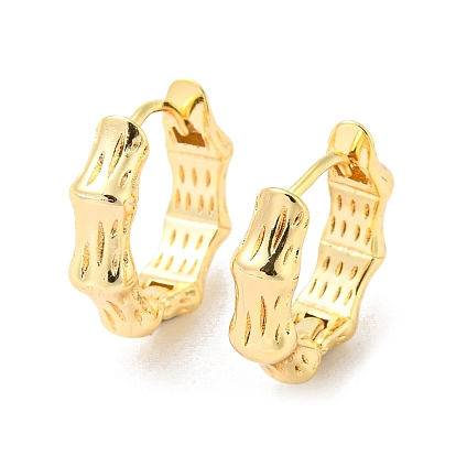 Bamboo Brass Hoop Earrings