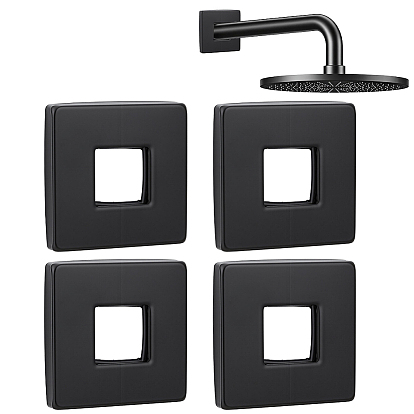 4Pcs 201 Stainless Steel Shower Arm Flange Decorative Cover, Square