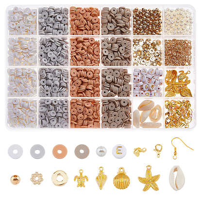 Набор ювелирных изделий diy, включая полимерную глину, пластиковые и акриловые бусины ccb, Железные крючки для сережек, Подвески из сплава , железный шарик советы узел крышки, Перейти латунные