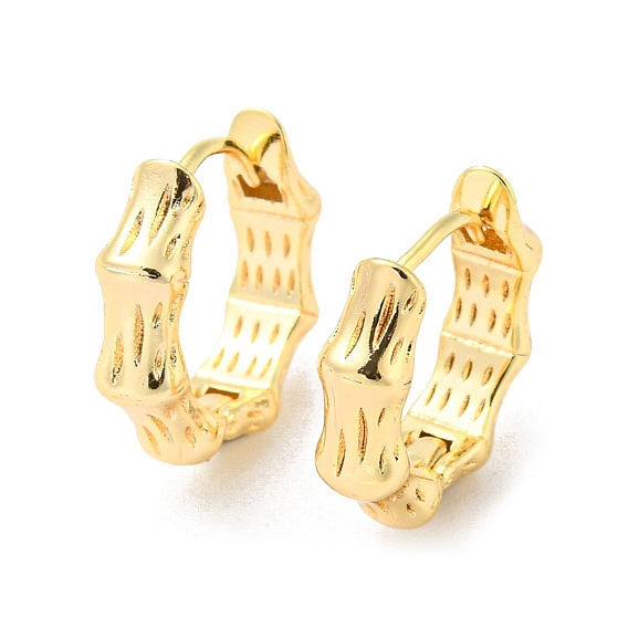 Bamboo Brass Hoop Earrings