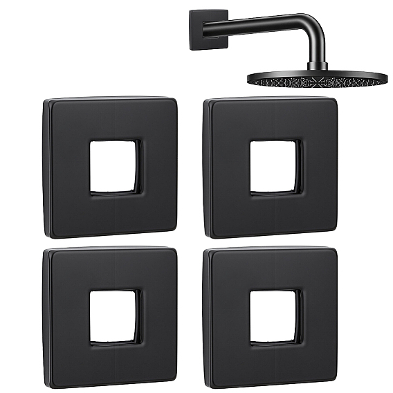 4Pcs 201 Stainless Steel Shower Arm Flange Decorative Cover, Square