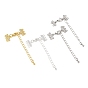 Brass Micro Pave Clear Cubic Zirconia Chain Extender, Necklace Layering Clasps, with Lobster Claw Clasps & Loops, Rack Plating, Lead Free & Cadmium Free, Long-Lasting Plated