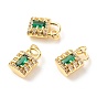 Латунные микро-паве зеленые кубические циркониевые подвески, без кадмия и без свинца, запирать